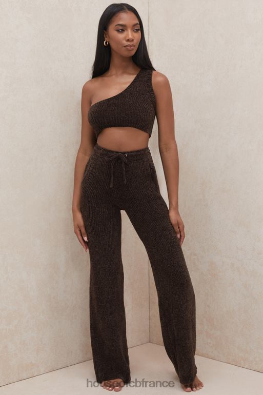 House of CB Charlie Chocolate - Top court asymétrique en chenille N888H782 vêtements