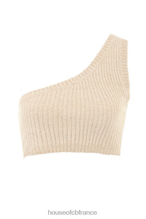 House of CB Charlie - Top court asymétrique en chenille crème N888H781 vêtements