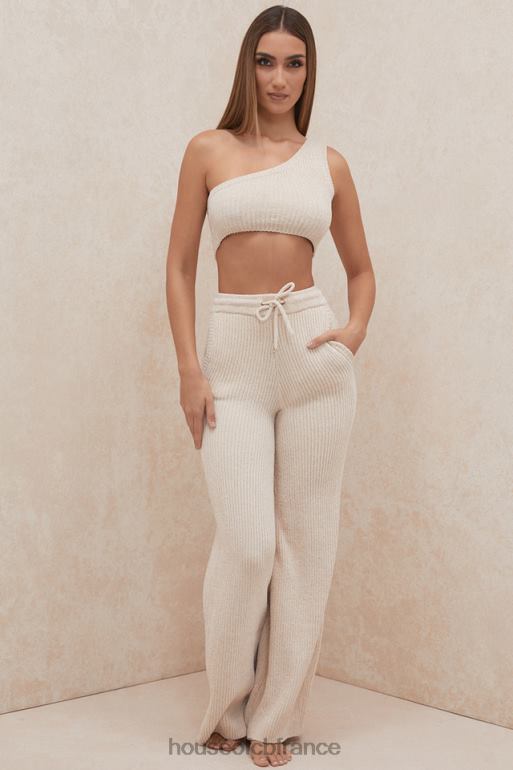 House of CB Charlie - Top court asymétrique en chenille crème N888H781 vêtements