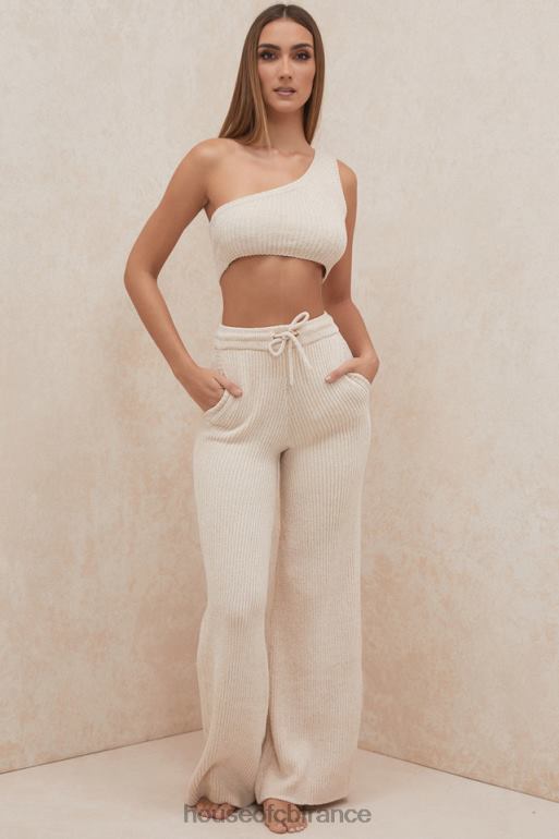 House of CB Charlie - Top court asymétrique en chenille crème N888H781 vêtements
