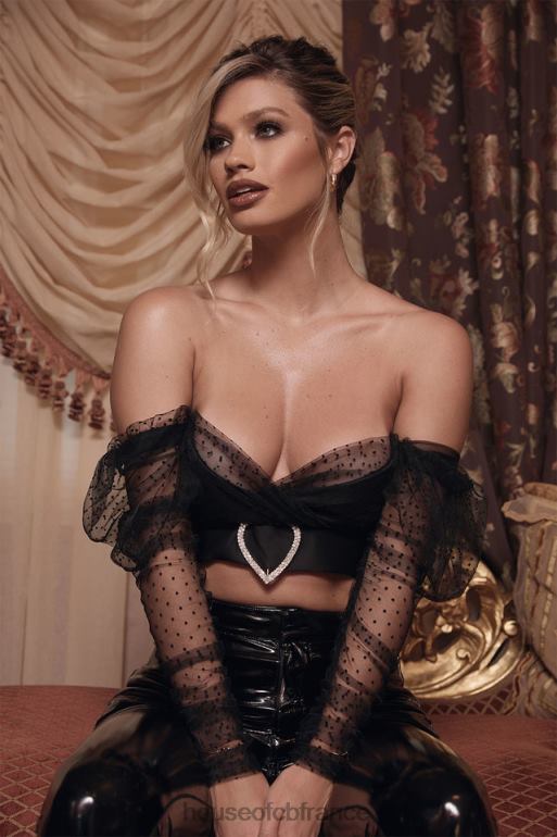 House of CB Clara - Haut en tulle froncé avec boucle cœur N888H810 vêtements