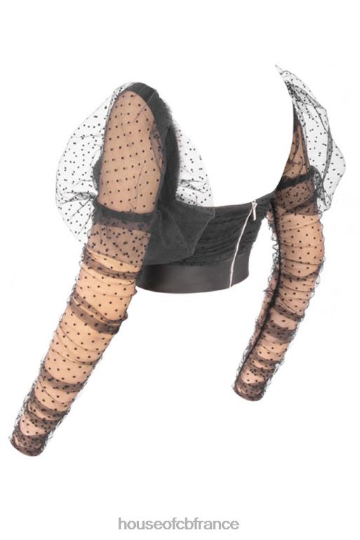 House of CB Clara - Haut en tulle froncé avec boucle cœur N888H810 vêtements