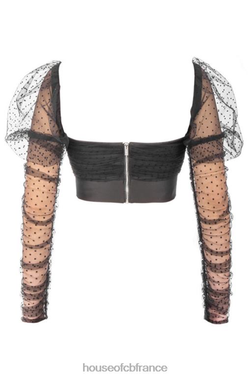 House of CB Clara - Haut en tulle froncé avec boucle cœur N888H810 vêtements