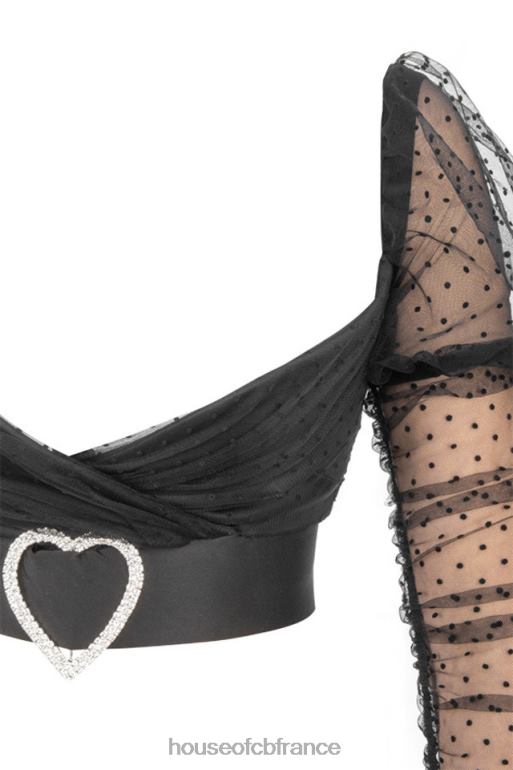 House of CB Clara - Haut en tulle froncé avec boucle cœur N888H810 vêtements
