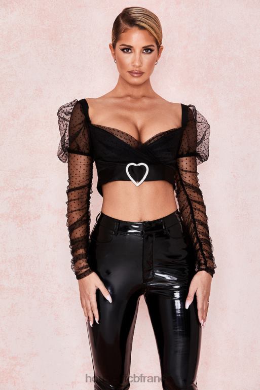 House of CB Clara - Haut en tulle froncé avec boucle cœur N888H810 vêtements