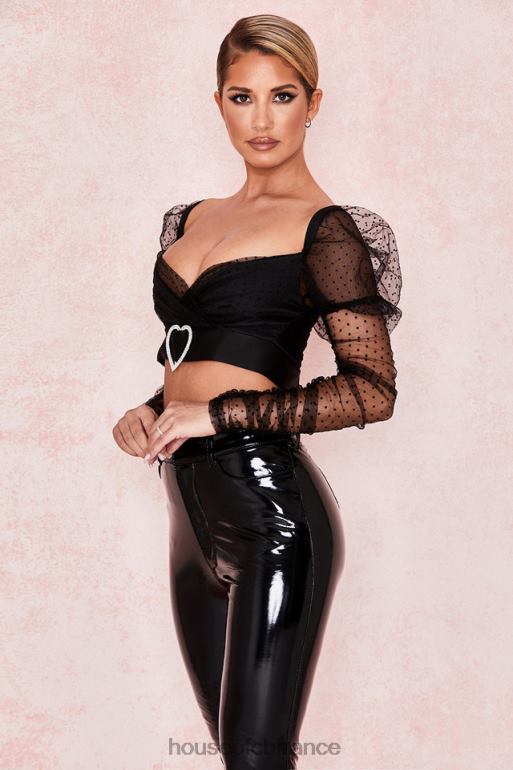 House of CB Clara - Haut en tulle froncé avec boucle cœur N888H810 vêtements