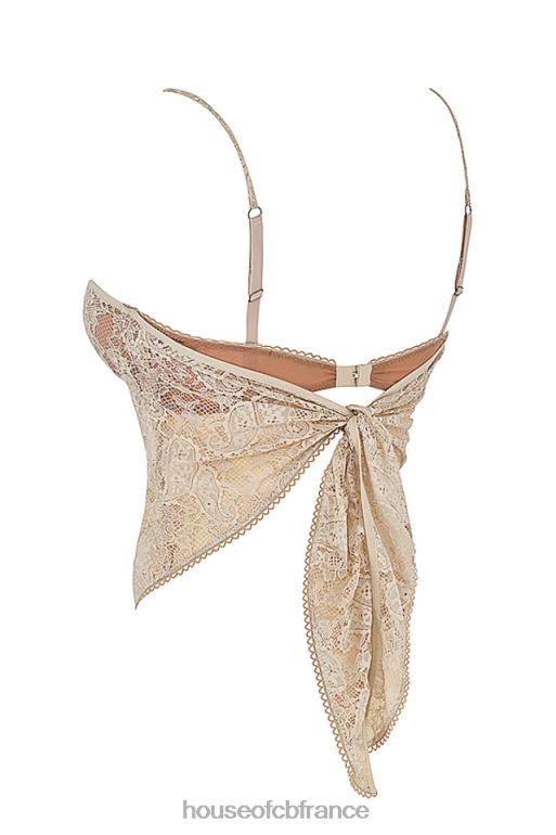 House of CB Haut en dentelle à motif cachemire crème Fernanda N888H702 vêtements
