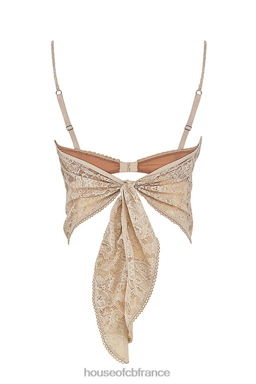 House of CB Haut en dentelle à motif cachemire crème Fernanda N888H702 vêtements