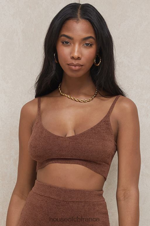 House of CB Lorna - Top court en tricot moelleux chocolat N888H778 vêtements