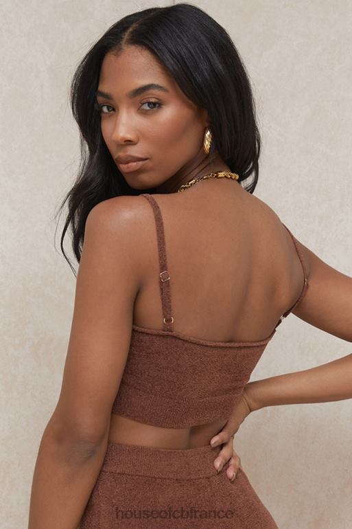 House of CB Lorna - Top court en tricot moelleux chocolat N888H778 vêtements