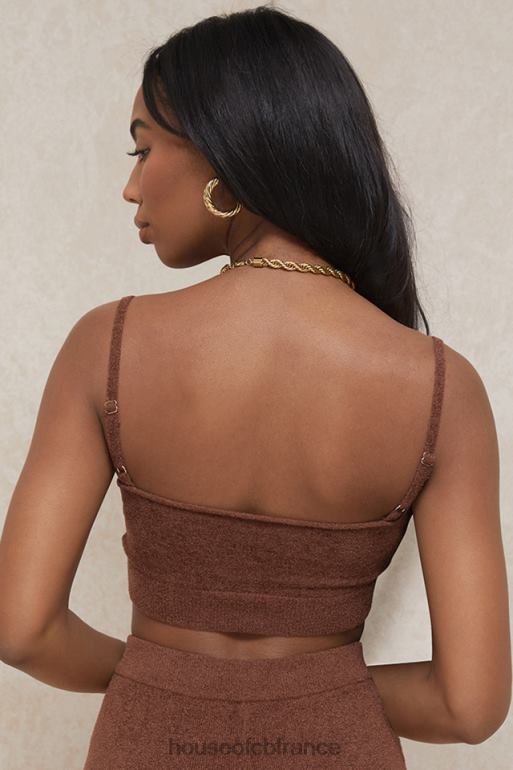 House of CB Lorna - Top court en tricot moelleux chocolat N888H778 vêtements