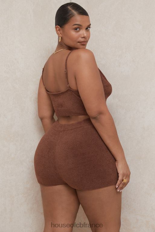 House of CB Lorna - Top court en tricot moelleux chocolat N888H778 vêtements