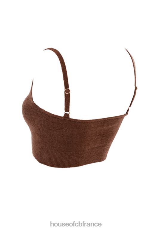House of CB Lorna - Top court en tricot moelleux chocolat N888H778 vêtements