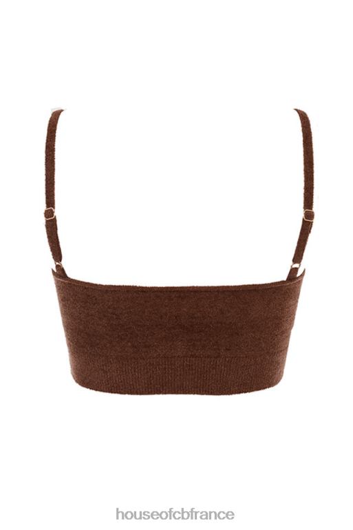 House of CB Lorna - Top court en tricot moelleux chocolat N888H778 vêtements