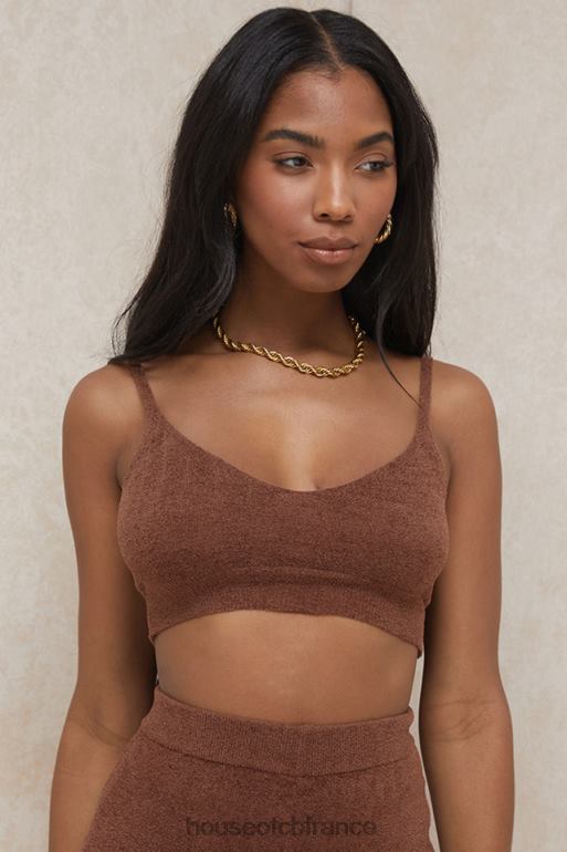 House of CB Lorna - Top court en tricot moelleux chocolat N888H778 vêtements