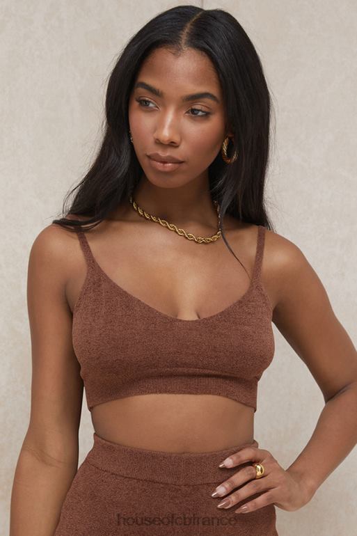House of CB Lorna - Top court en tricot moelleux chocolat N888H778 vêtements