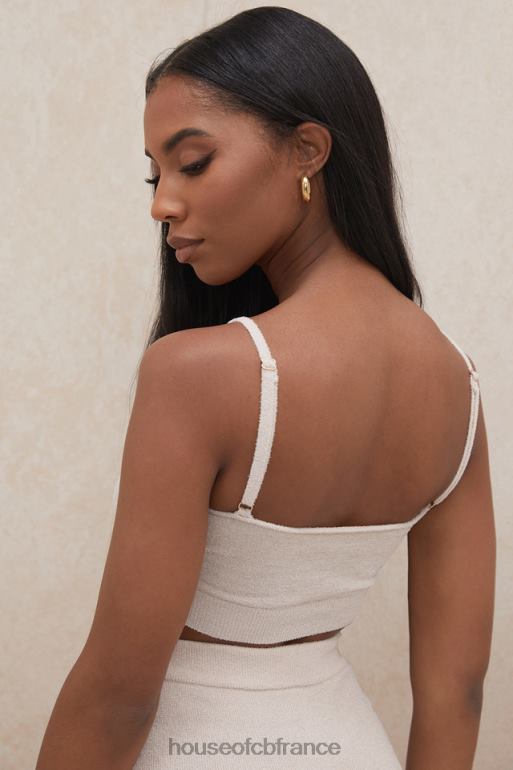 House of CB Lorna - Top court en tricot moelleux crème N888H779 vêtements