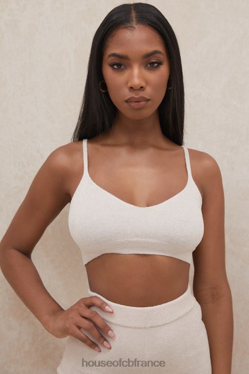 House of CB Lorna - Top court en tricot moelleux crème N888H779 vêtements