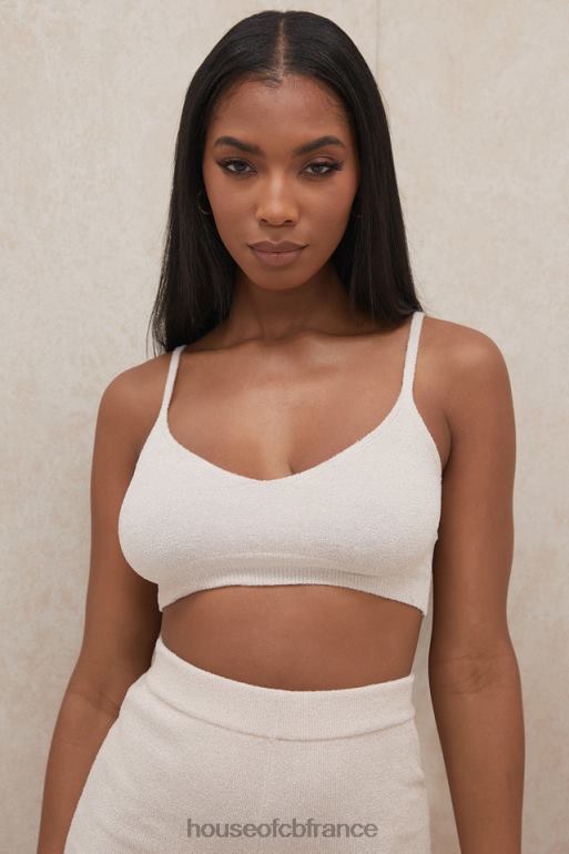 House of CB Lorna - Top court en tricot moelleux crème N888H779 vêtements