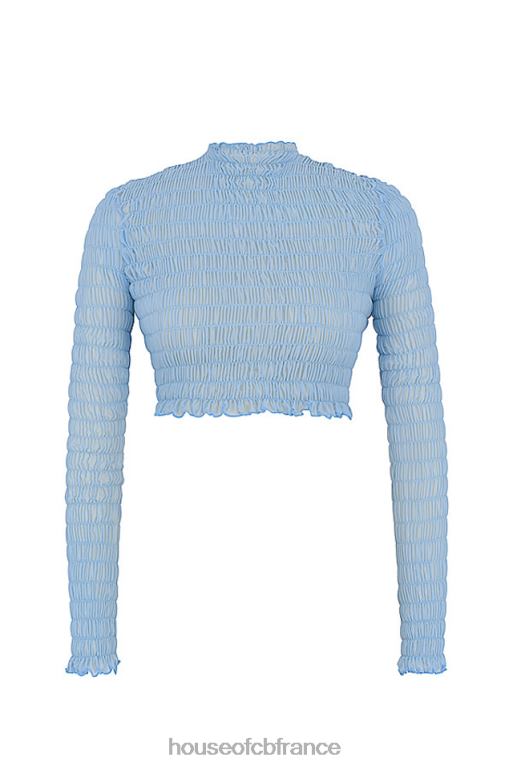 House of CB Mistress Rocks Delight - Top court froncé bleu poudre N888H740 vêtements