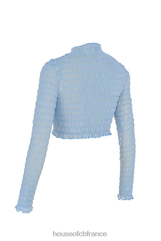 House of CB Mistress Rocks Delight - Top court froncé bleu poudre N888H740 vêtements