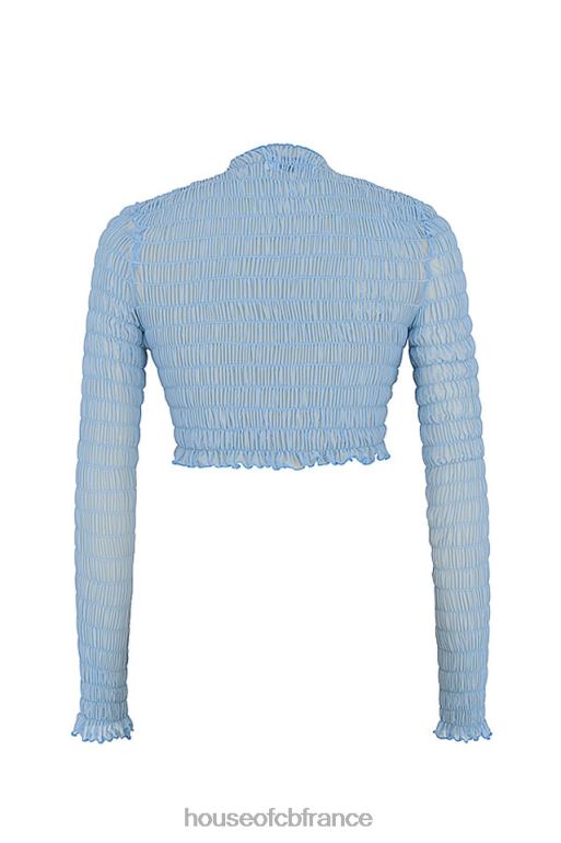 House of CB Mistress Rocks Delight - Top court froncé bleu poudre N888H740 vêtements