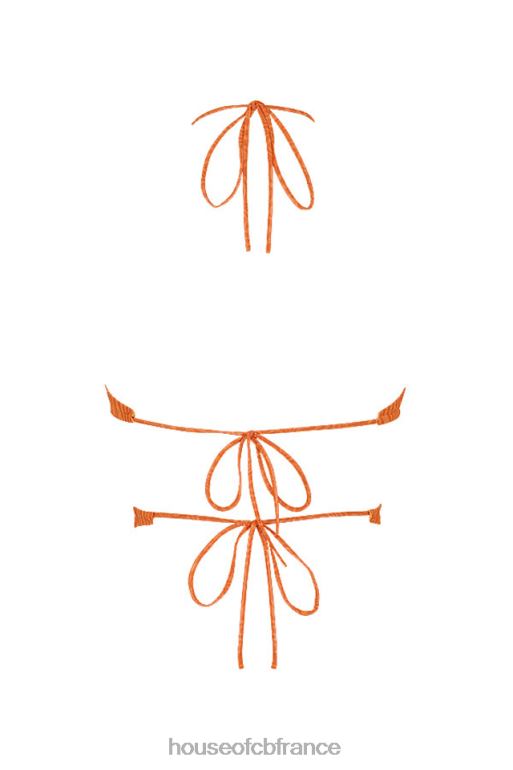 House of CB Mistress Rocks - Haut court orange dos nu en mode vacances N888H747 vêtements
