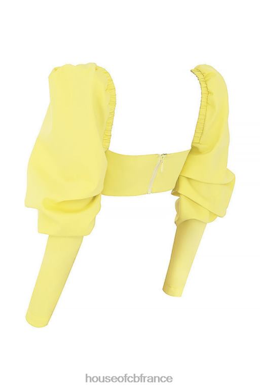 House of CB Mistress Rocks - Tough Love - Top court à manches bouffantes citron N888H754 vêtements