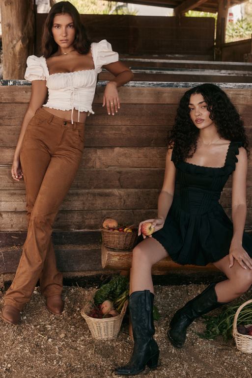 House of CB Samaya haut blanc froncé N888H668 vêtements