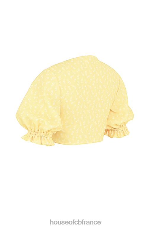 House of CB alanya - haut citron fleuri noué sur le devant N888H744 vêtements
