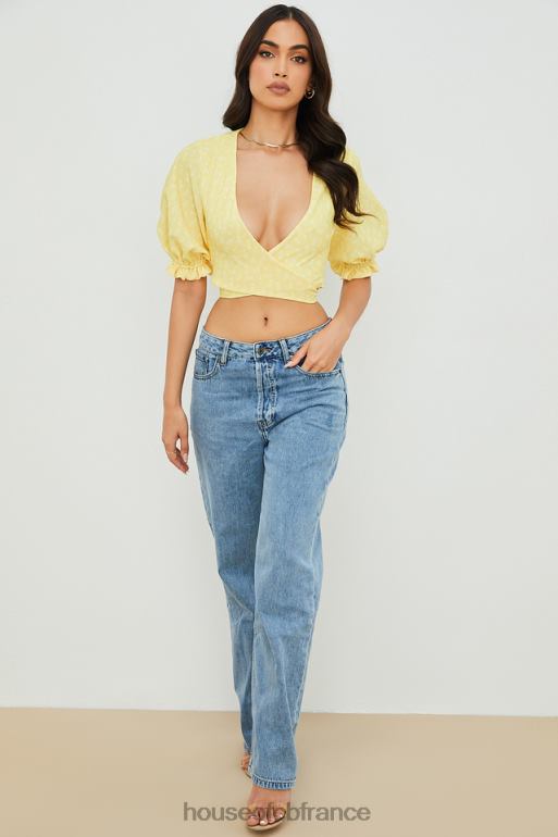 House of CB alanya - haut citron fleuri noué sur le devant N888H744 vêtements