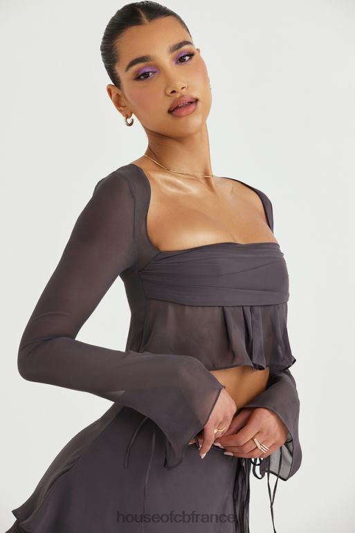 House of CB athena shadow - haut fluide à manches longues N888H722 vêtements
