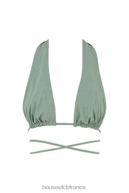 House of CB calypso sage - haut bustier froncé à col licou N888H753 vêtements