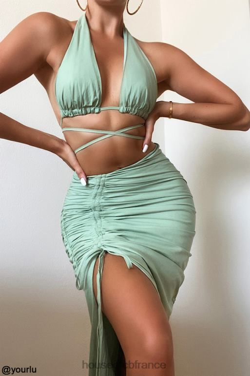 House of CB calypso sage - haut bustier froncé à col licou N888H753 vêtements