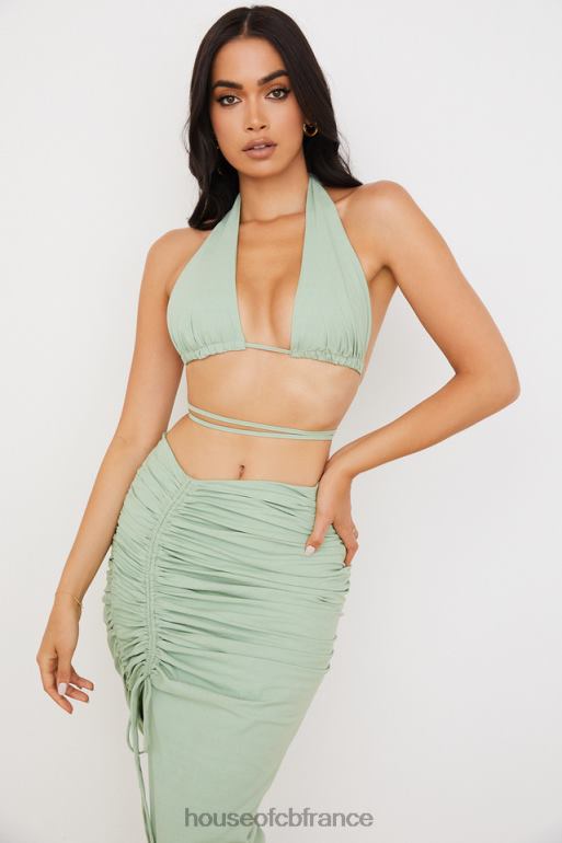House of CB calypso sage - haut bustier froncé à col licou N888H753 vêtements