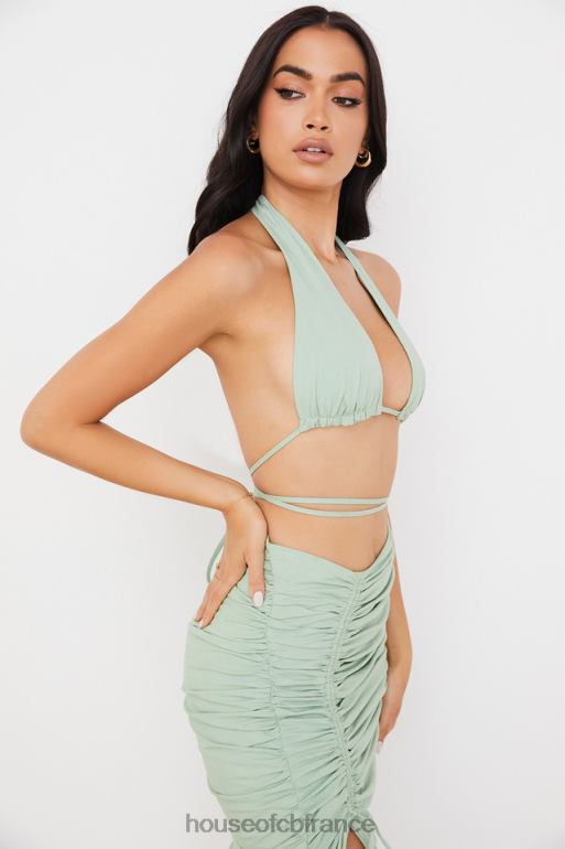 House of CB calypso sage - haut bustier froncé à col licou N888H753 vêtements