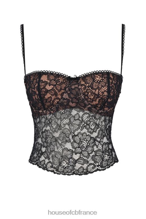 House of CB caraco en dentelle noire Jacinta N888H686 vêtements
