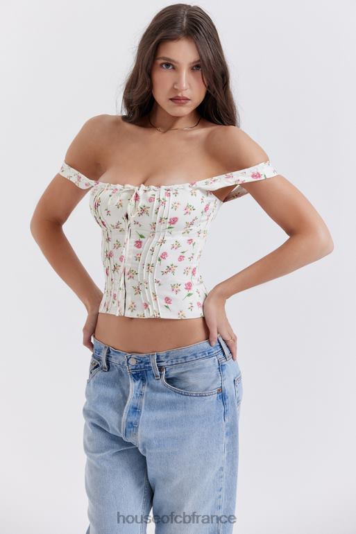 House of CB chicca - haut fleuri à imprimé roses N888H677 vêtements