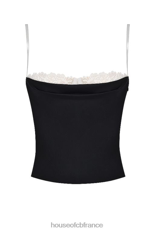 House of CB eli haut à armatures noir et blanc cassé N888H685 vêtements