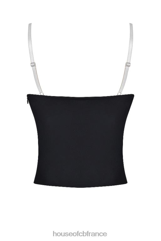 House of CB eli haut à armatures noir et blanc cassé N888H685 vêtements