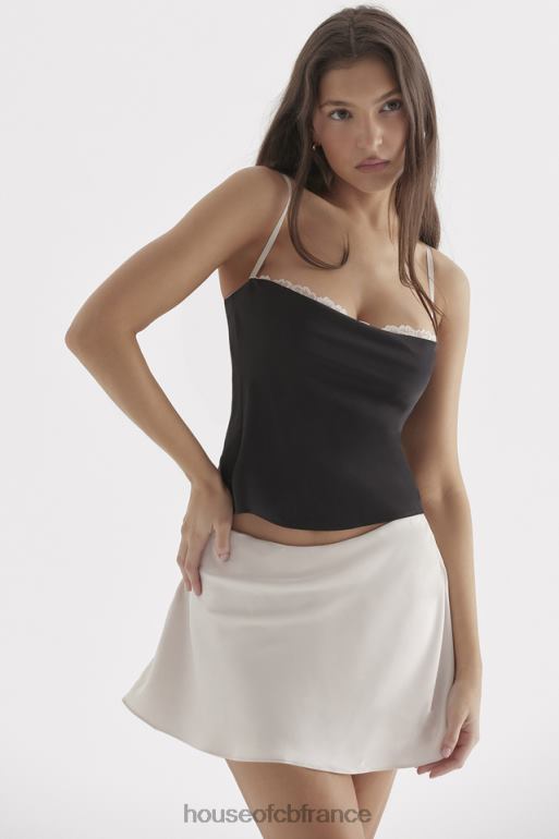 House of CB eli haut à armatures noir et blanc cassé N888H685 vêtements