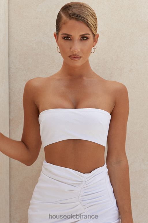 House of CB haut bandeau en lin mélangé blanc tanice N888H805 vêtements