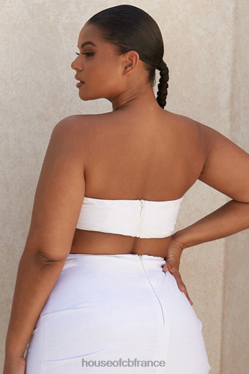 House of CB haut bandeau en lin mélangé blanc tanice N888H805 vêtements