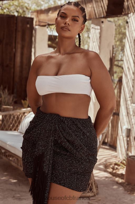 House of CB haut bandeau en lin mélangé blanc tanice N888H805 vêtements