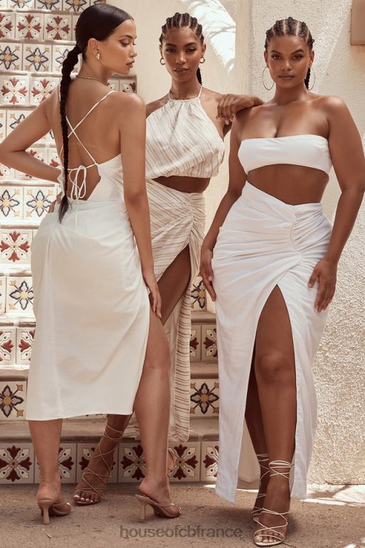 House of CB haut bandeau en lin mélangé blanc tanice N888H805 vêtements