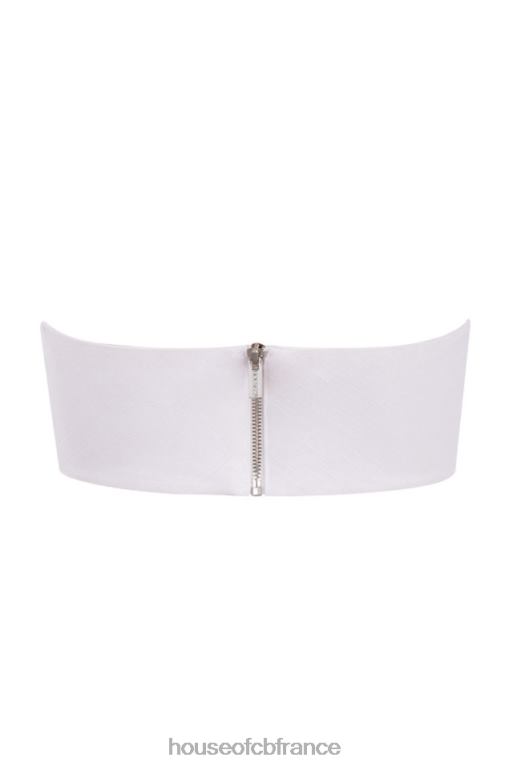 House of CB haut bandeau en lin mélangé blanc tanice N888H805 vêtements