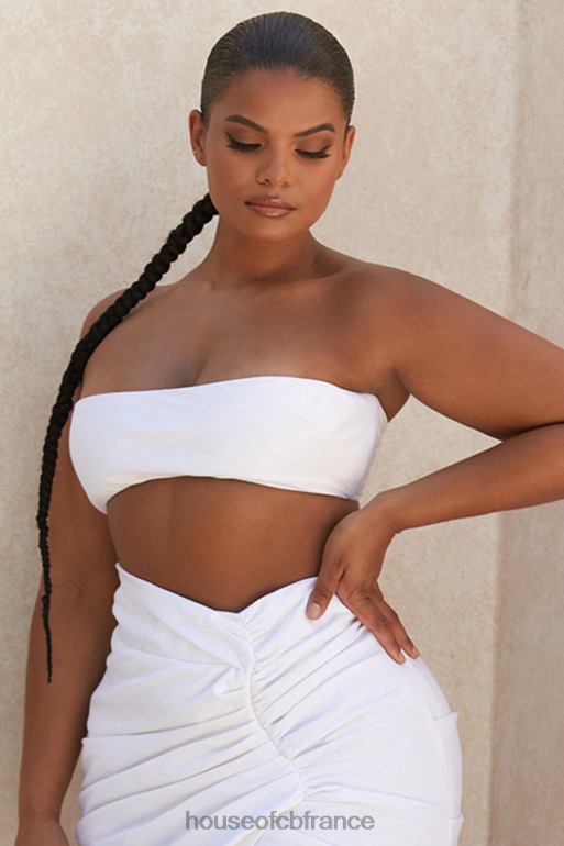 House of CB haut bandeau en lin mélangé blanc tanice N888H805 vêtements