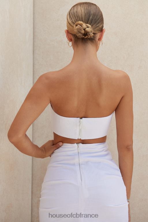 House of CB haut bandeau en lin mélangé blanc tanice N888H805 vêtements