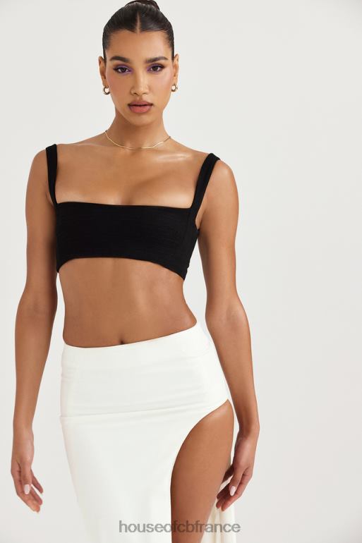 House of CB haut bandeau plissé noir Luciana N888H724 vêtements