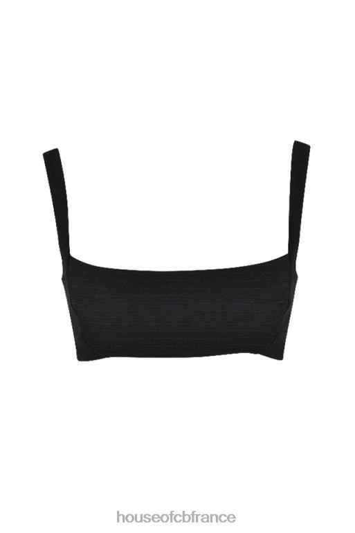 House of CB haut bandeau plissé noir Luciana N888H724 vêtements